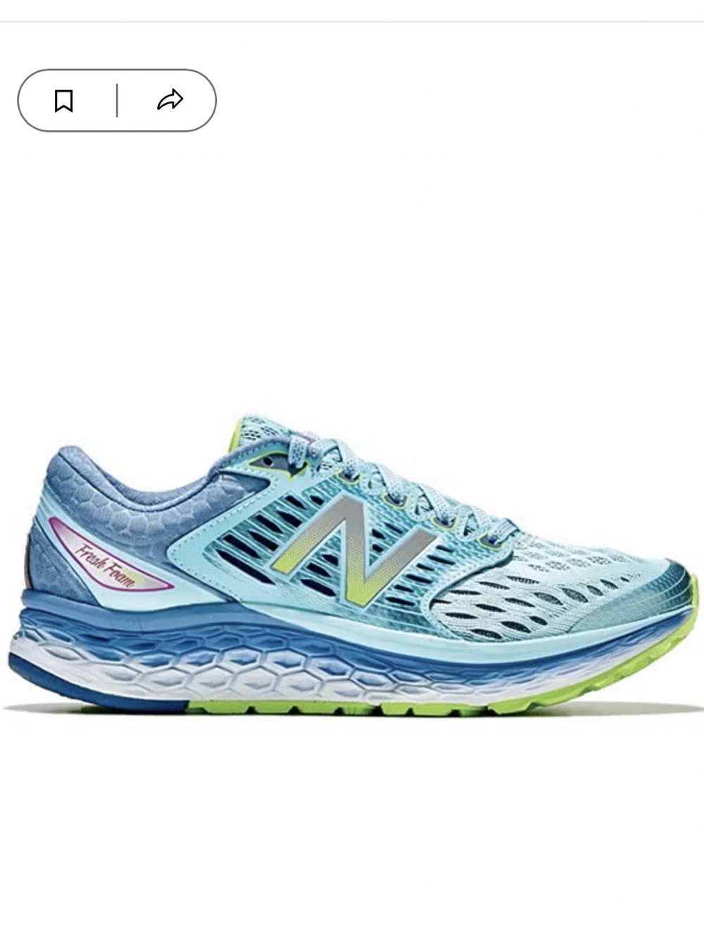 New Balance Womens Fresh Foam 1080 v6 W1080BG6 Blue Running Shoes Size 7.5B